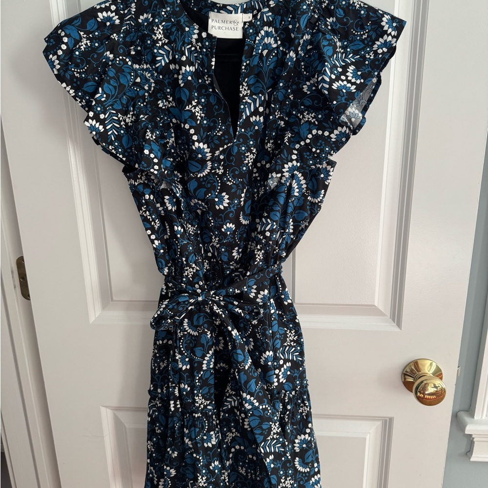 Blue Floral Midi Dress